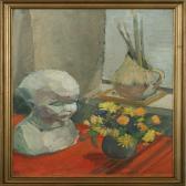 trier holmer Still Lifewith Bust, Jar And Flowers trier holmer Still Lifewith Bust, Jar And Flowers