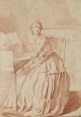 TRINQUESSE Louis Rolland A Young Woman Seated At A Harpsichord TRINQUESSE Louis Rolland A Young Woman Seated At A Harpsichord