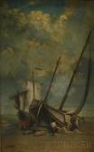 UBAGHS Jean Two Sailing Vessels On The Sand UBAGHS Jean Two Sailing Vessels On The Sand