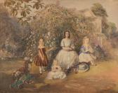 UBSDELL R.H.C. Portrait Of Four Children In A Garden UBSDELL R.H.C. Portrait Of Four Children In A Garden