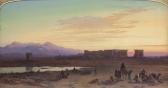 VACHER Charles Bedouin Encampment Before The Temple Of Hathor At Dendera, Egypt VACHER Charles Bedouin Encampment Before The Temple Of Hathor At Dendera, Egypt