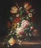 VAELTE Otto Stilleben Mit Rosen Und Tulpen In Einem Korb Nach Altmeisterlichem Vorbild VAELTE Otto Stilleben Mit Rosen Und Tulpen In Einem Korb Nach Altmeisterlichem Vorbild