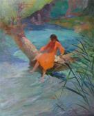 VAHANI PIPOIAN SUREN Young Girl Sitting On A Fallen Branch VAHANI PIPOIAN SUREN Young Girl Sitting On A Fallen Branch