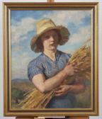 VAILLANT Pierre Paysanne Au Chapeau Tenant Un Bouquet D'épis De Blé VAILLANT Pierre Paysanne Au Chapeau Tenant Un Bouquet D'épis De Blé