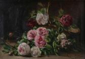 VAN BLOKLAND MATILDA Stilleven Met Rozen En Mand VAN BLOKLAND MATILDA Stilleven Met Rozen En Mand