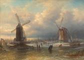 van BOMMEL Elias Pieter Figures On Ice Before A Dutch City van BOMMEL Elias Pieter Figures On Ice Before A Dutch City