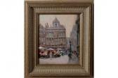 van CROMBRUGGE Jean Cityscape With Flower Market And Figures van CROMBRUGGE Jean Cityscape With Flower Market And Figures