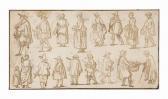 van de VELDE Willem I A Double-sided Sheet Of Figure Studies ( van de VELDE Willem I A Double-sided Sheet Of Figure Studies (