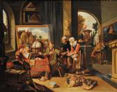 VAN DEN BOSCHE balthasar Scena D Interno Con Figure E Scienziati VAN DEN BOSCHE balthasar Scena D Interno Con Figure E Scienziati