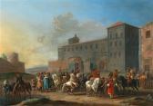 van DOUW Simon Johannes A Horse Market At The Piazza Del Quirinale, Rome van DOUW Simon Johannes A Horse Market At The Piazza Del Quirinale, Rome