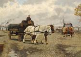 van OVERBEEK Gijsbertus Johannes Horse-drawn Carts On The Quay van OVERBEEK Gijsbertus Johannes Horse-drawn Carts On The Quay