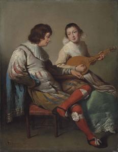 Jacob Van Velsen - An Elegant Couple Playing Music