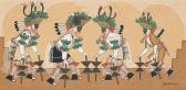 VELARDE Pablita Depicting Four Pueblo Animal Dancers VELARDE Pablita Depicting Four Pueblo Animal Dancers