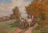 VENNE van der Fritz München. Kutschenfahrt In Frühherbstlicher Landschaft VENNE van der Fritz München. Kutschenfahrt In Frühherbstlicher Landschaft