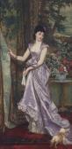 VERHAS Frans An Elegant Lady In Purple VERHAS Frans An Elegant Lady In Purple