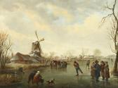VERMEULEN Andries Figures Skating On A Frozen River By A Windmill VERMEULEN Andries Figures Skating On A Frozen River By A Windmill