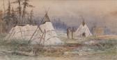 VERNER Frederick Arthur Ojibwa Wigwams Near Fort Francis, Rainee River VERNER Frederick Arthur Ojibwa Wigwams Near Fort Francis, Rainee River