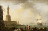 VERNET Joseph Personnages Débarquant Sur Le Port VERNET Joseph Personnages Débarquant Sur Le Port