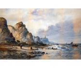 VERNON William Henry Coastal Landscape With Fisherfolk VERNON William Henry Coastal Landscape With Fisherfolk