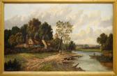VERNON William Henry Cottages By A River VERNON William Henry Cottages By A River