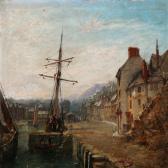 VERNON William Henry View From The English Docks With Wooden Ships VERNON William Henry View From The English Docks With Wooden Ships