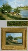 VERON Alexandre Rene "wäscherinnen Am Fluß"
Impressionistische Genreszene In Romantischer Sommerlandschaft VERON Alexandre Rene "wäscherinnen Am Fluß"
Impressionistische Genreszene In Romantischer Sommerlandschaft