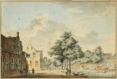 VERSTEEGH Jacobus Vue D'un Canal Dans Une Ville Des Pays-bas VERSTEEGH Jacobus Vue D'un Canal Dans Une Ville Des Pays-bas
