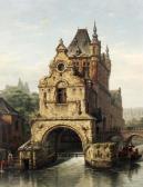 VERVLOET Victor Blick Auf Einen Kanal Und Ein Gebäude In Einer Flämischen Stadt VERVLOET Victor Blick Auf Einen Kanal Und Ein Gebäude In Einer Flämischen Stadt