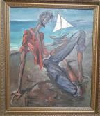 VIERA Julio Figura Maschile Sulla Spiaggia VIERA Julio Figura Maschile Sulla Spiaggia