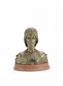 VILLANIS Emanuel Head And Shoulder Bust Of Young Girl VILLANIS Emanuel Head And Shoulder Bust Of Young Girl