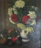 VILLARD Antoine Nature Morte De Fleurs Et Fruits. VILLARD Antoine Nature Morte De Fleurs Et Fruits.