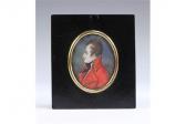 VILLERS Oval Miniature Portrait Of An Officer In Profile Wearing A Red Jacket VILLERS Oval Miniature Portrait Of An Officer In Profile Wearing A Red Jacket