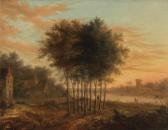 VOLLERDT Johann Christian Flusslandschaften Mit Dörflichem Treiben VOLLERDT Johann Christian Flusslandschaften Mit Dörflichem Treiben