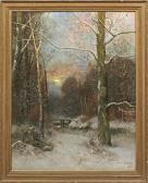 von KLEVER Julius Sergius Russische Winterlandschaft Mit Verschneitem Wald Und Bach Im Abendrot Impressiv Aufgefasste von KLEVER Julius Sergius Russische Winterlandschaft Mit Verschneitem Wald Und Bach Im Abendrot Impressiv Aufgefasste