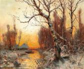 von KLEVER Julius Sergius Winter Landscape With Birch In The Evening Light von KLEVER Julius Sergius Winter Landscape With Birch In The Evening Light