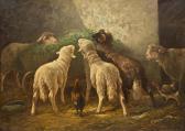 VON ZUGEL Heinrich Johann Sheep In A Barn VON ZUGEL Heinrich Johann Sheep In A Barn