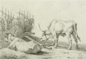 VOOGD Hendrik Hay Wagon With Oxen Reclining And Standing VOOGD Hendrik Hay Wagon With Oxen Reclining And Standing