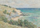 VOORHEES Clark Greenwood Coastal Scene With Bluffs, Probably Bermuda VOORHEES Clark Greenwood Coastal Scene With Bluffs, Probably Bermuda