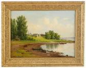 VORONKOV Vassili Egorovich Village By The River VORONKOV Vassili Egorovich Village By The River