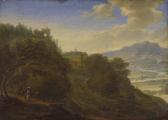 VORSTERMAN Johannes A Rhenish Landscape With Figures On A Path, A Mansion Beyond VORSTERMAN Johannes A Rhenish Landscape With Figures On A Path, A Mansion Beyond