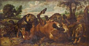 Paul De Vos - Wolves Attacking A Horse