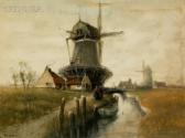 VREELAND van Francis William Landscape With Windmills And Figures VREELAND van Francis William Landscape With Windmills And Figures