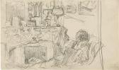 VUILLARD Edouard Weibliches Bildnis Am Cheminée In Der Wohnung Hessel VUILLARD Edouard Weibliches Bildnis Am Cheminée In Der Wohnung Hessel