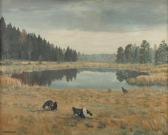 WÄHMANN Karl Moorlandschaft Mit Birkhühnern WÄHMANN Karl Moorlandschaft Mit Birkhühnern