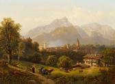 WAAGEN Adalbert Abendstimmung Bei Einem Städtchen In Den Alpen (berchtesgaden?) WAAGEN Adalbert Abendstimmung Bei Einem Städtchen In Den Alpen (berchtesgaden?)