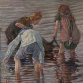 WAAGNER Alfred Kinder Beim Muschelsuchen WAAGNER Alfred Kinder Beim Muschelsuchen