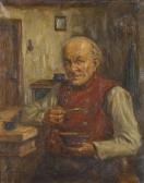 WACHTER Albert Bauer Mit Roter Weste Beim Suppenmahl WACHTER Albert Bauer Mit Roter Weste Beim Suppenmahl