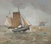 WACKER-ELSEN Hans Seestück Mit Fischerbooten Und Dampfer WACKER-ELSEN Hans Seestück Mit Fischerbooten Und Dampfer