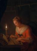 WAERDIGH Dominicus Gottfried Una Giovane Donna Legge Nella Sua Biblioteca A Lume Di Candela WAERDIGH Dominicus Gottfried Una Giovane Donna Legge Nella Sua Biblioteca A Lume Di Candela