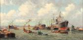 WAGEMANS Pieter Johannes Al. Vrachtschepen In De Haven Van Rotterdam Met Beurtschepen En Sleepboot WAGEMANS Pieter Johannes Al. Vrachtschepen In De Haven Van Rotterdam Met Beurtschepen En Sleepboot